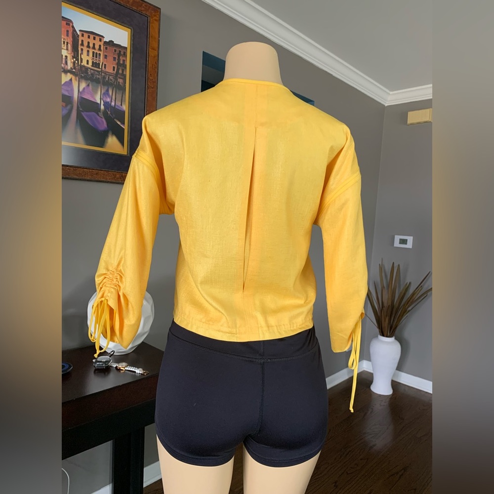 Cache Yellow Lightweight Full Zip Blazer Size Xs - image 2